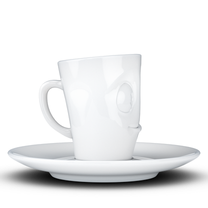 FIFTYEIGHT PRODUCTS / Tazze / Tazzina da caffè espresso con piattino "Lecker" (porcellana, 80 ml, bianco, Made in Germany)