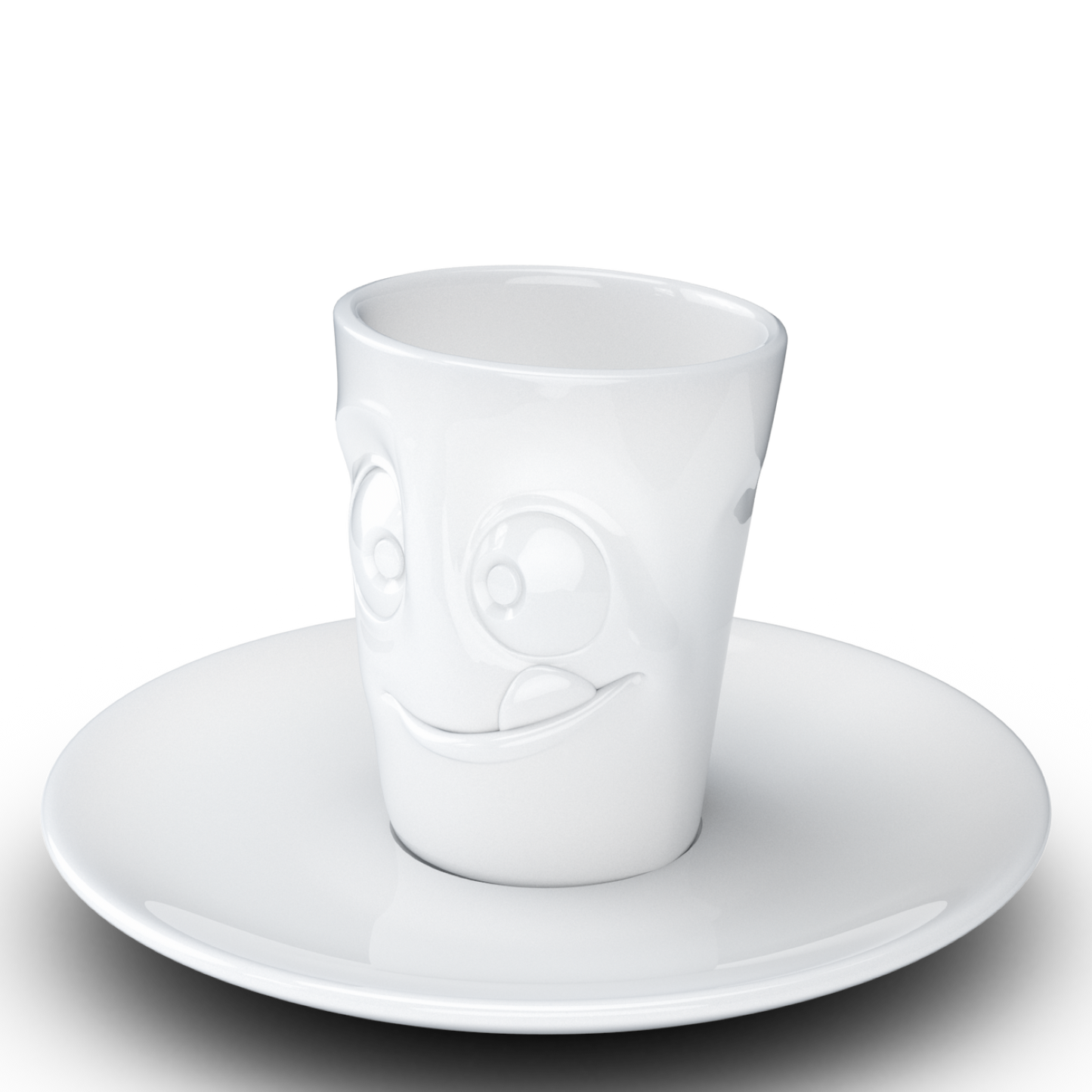 FIFTYEIGHT PRODUCTS / Tazze / Tazzina da caffè espresso con piattino "Lecker" (porcellana, 80 ml, bianco, Made in Germany)