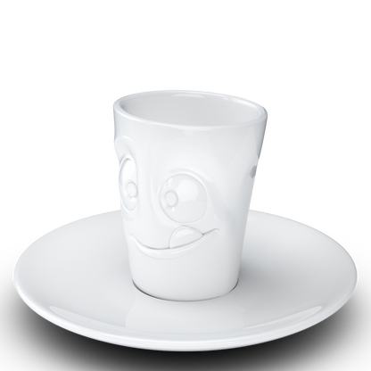 FIFTYEIGHT PRODUCTS / Tazze / Tazzina da caffè espresso con piattino "Lecker" (porcellana, 80 ml, bianco, Made in Germany)