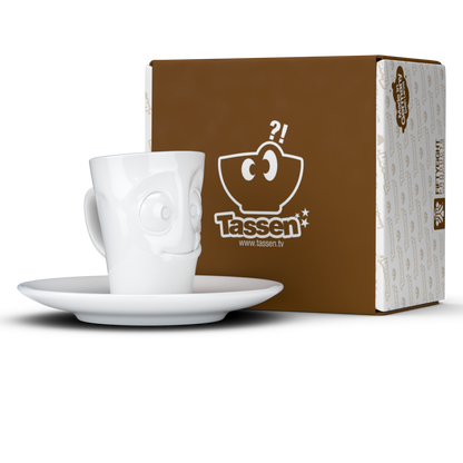 FIFTYEIGHT PRODUCTS / Tazze / Tazzina da caffè espresso con piattino "Lecker" (porcellana, 80 ml, bianco, Made in Germany)