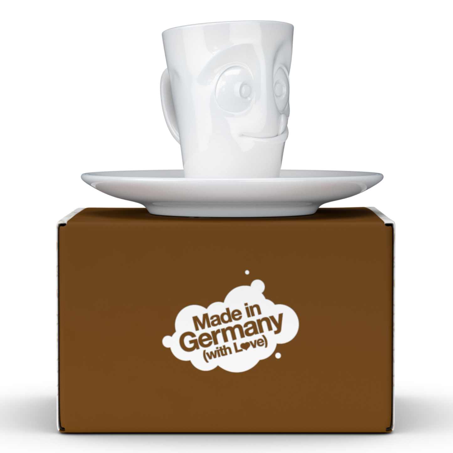 FIFTYEIGHT PRODUCTS / Tazze / Tazzina da caffè espresso con piattino "Lecker" (porcellana, 80 ml, bianco, Made in Germany)