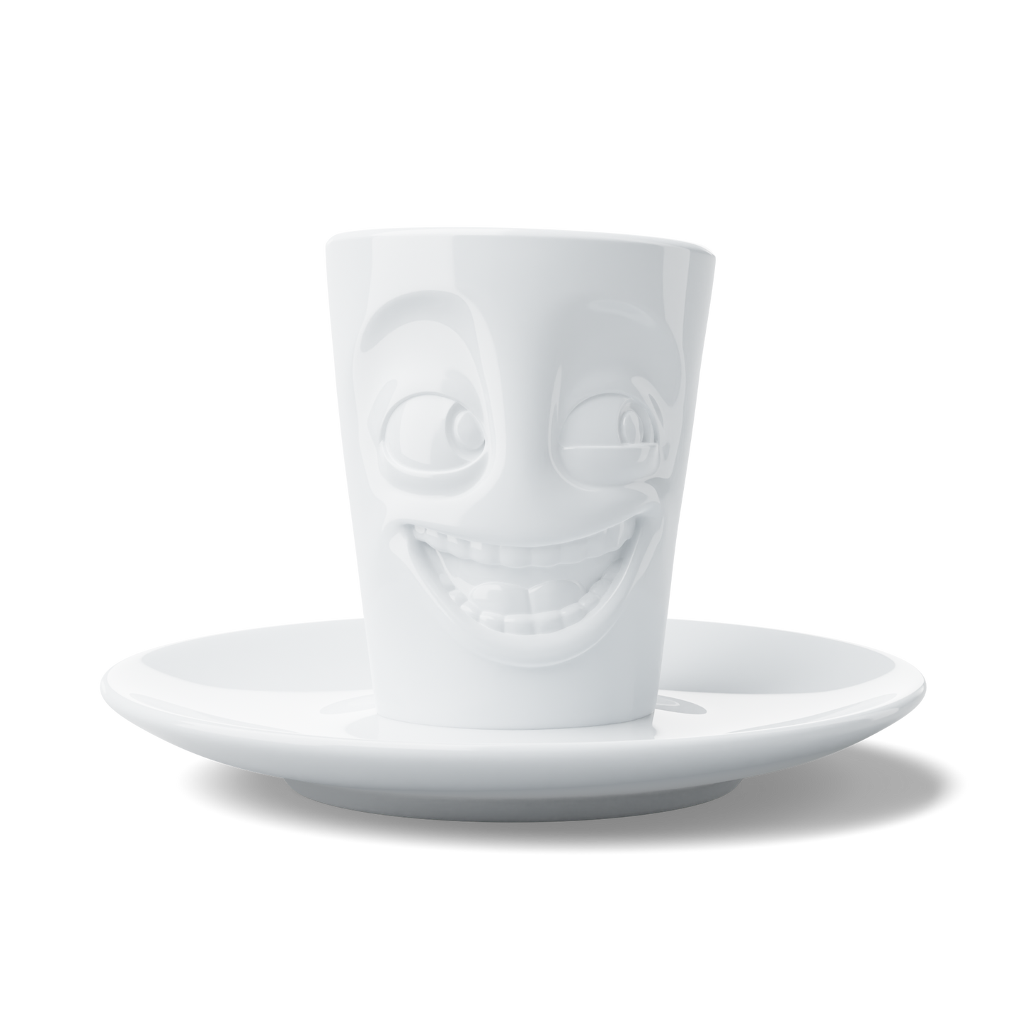 FIFTYEIGHT PRODUCTS / Cups / Espresso Cup with Saucer "Witty" (Porcelain, 80 ml, White, Made in Germany)