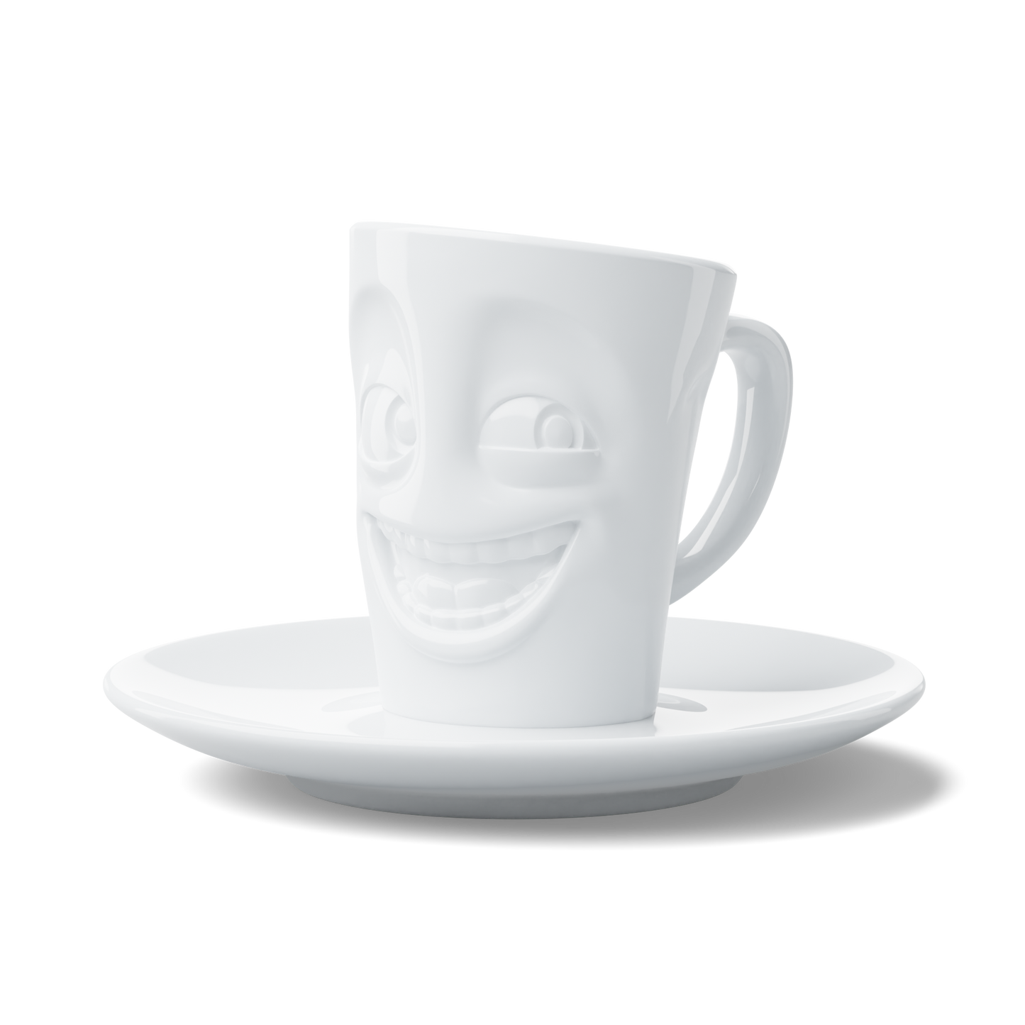 FIFTYEIGHT PRODUCTS / Cups / Espresso Cup with Saucer "Witty" (Porcelain, 80 ml, White, Made in Germany)