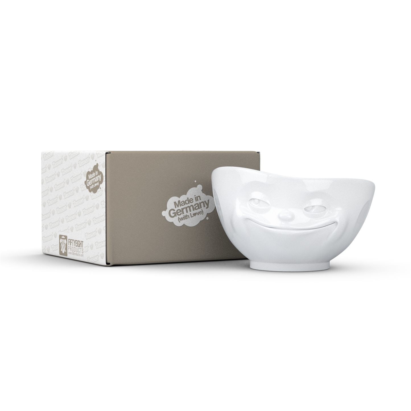 FIFTYEIGHT PRODUCTS / Mugs / "Grinning" Bowl (Porcelain, 1000ml, white, Made in Germany)