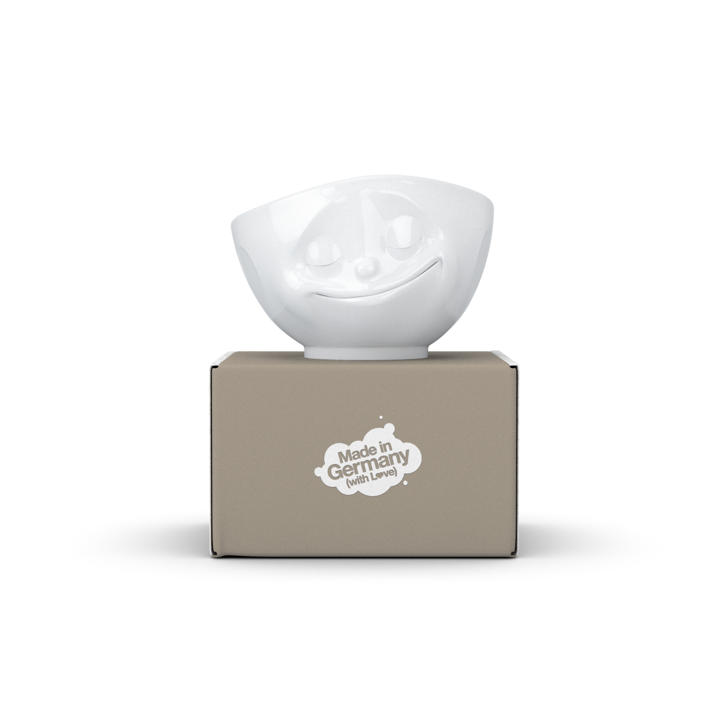 FIFTYEIGHT PRODUCTS / Cups / Bowl "Happy" (Porcelain, 1000ml, white, Made in Germany)