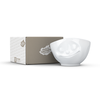 FIFTYEIGHT PRODUCTS / Cups / Bowl "Happy" (Porcelain, 1000ml, white, Made in Germany)