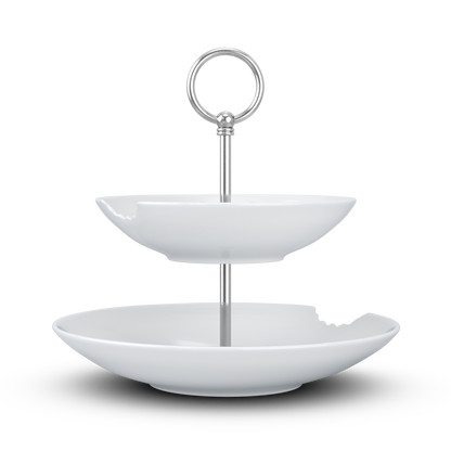 FIFTYEIGHT Food Tempel mit Biss, Etagere 2-stufig, Porzellan, Made in Germany