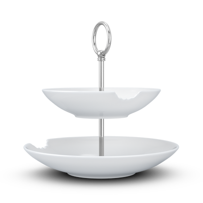FIFTYEIGHT Food Tempel mit Biss, Etagere 2-stufig, Porzellan, Made in Germany