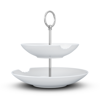 FIFTYEIGHT Food Tempel mit Biss, Etagere 2-stufig, Porzellan, Made in Germany