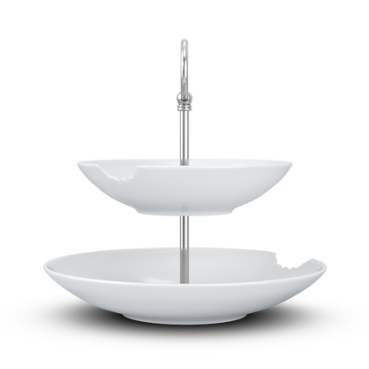 FIFTYEIGHT Food Tempel mit Biss, Etagere 2-stufig, Porzellan, Made in Germany