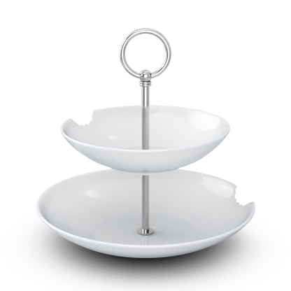 FIFTYEIGHT Food Tempel mit Biss, Etagere 2-stufig, Porzellan, Made in Germany