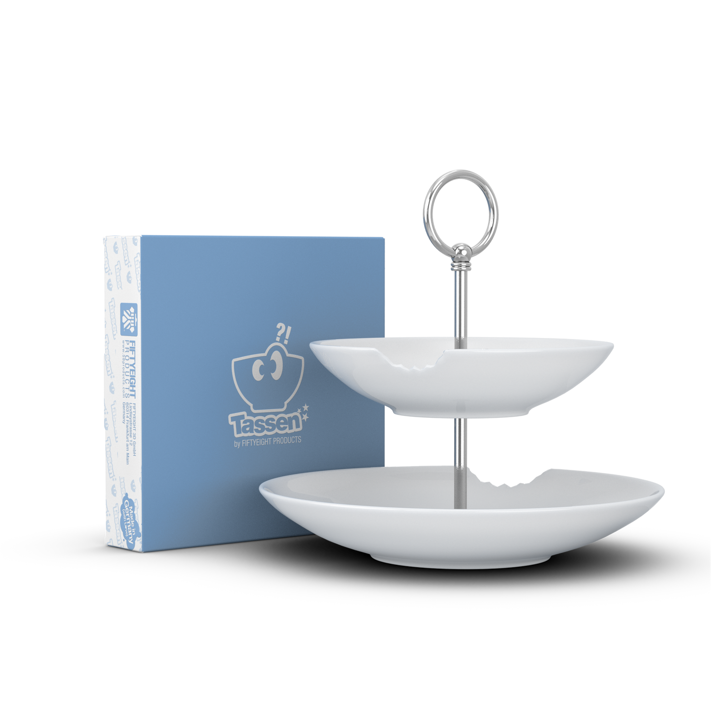 FIFTYEIGHT Food Tempel mit Biss, Etagere 2-stufig, Porzellan, Made in Germany