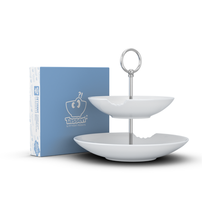 FIFTYEIGHT Food Tempel mit Biss, Etagere 2-stufig, Porzellan, Made in Germany