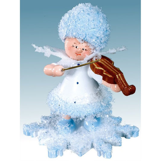 Drechslerei Kuhnert Schneeflöckchen mit Geige - 5 cm