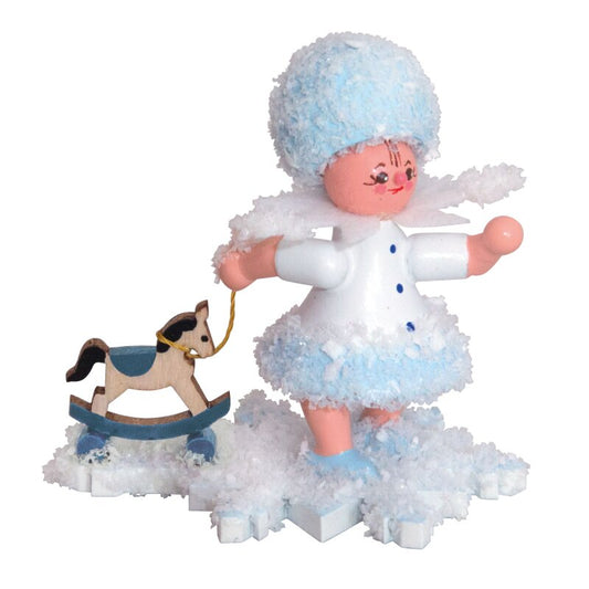 Drechslerei Kuhnert Schneeflöckchen mit Schaukelpferd - 5 cm Neuheit 2026